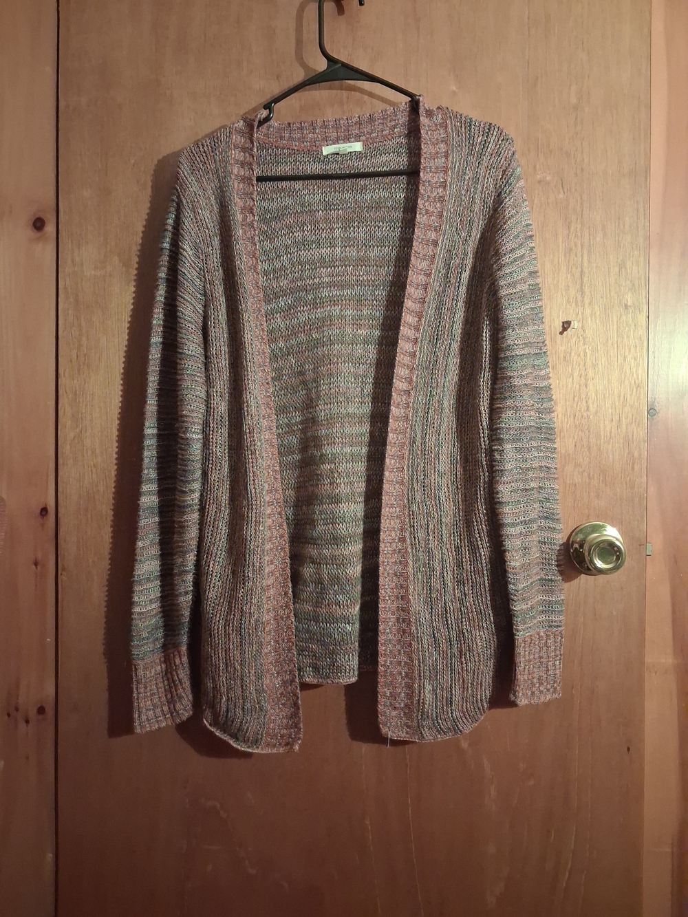 Maurices Multicolor Open-Front Knit Cardigan - Beige, Pink, Green